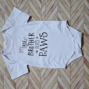 ​My Big Brother Has Paws Baby Onesie Funny Pet Sibling Bodysuit Gender Neutral